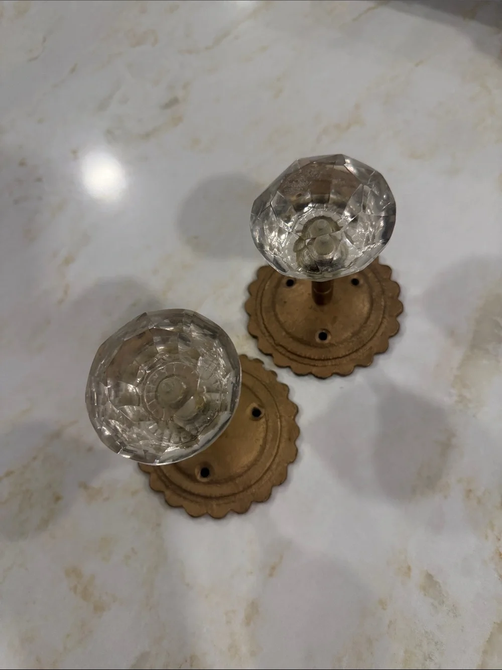 Glass Crystal Top Curtain tie backs with Gold-Finish Bases